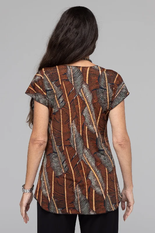 Oak Print Short Sleeve Jersey Top