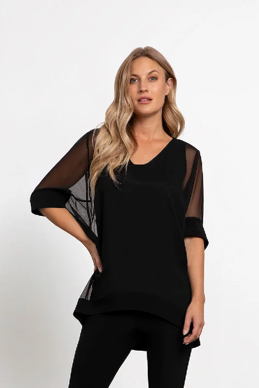 Mesh Boxy Tunic | Black