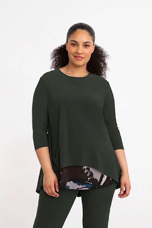 Nu Whisper Split Back Top | Seaweed/Mineral