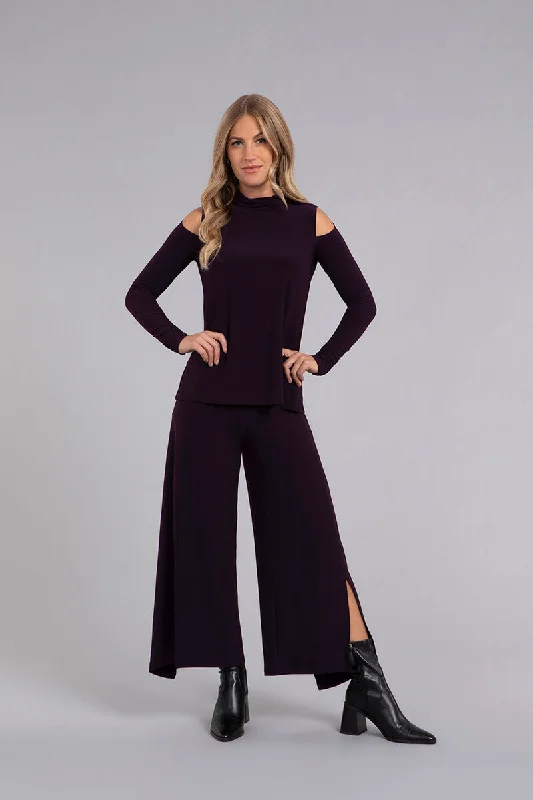 Turtle Neck Cut Out Shoulder Top | Currant