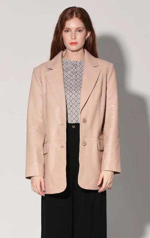 Kira Blazer, Rose Pink - Leather