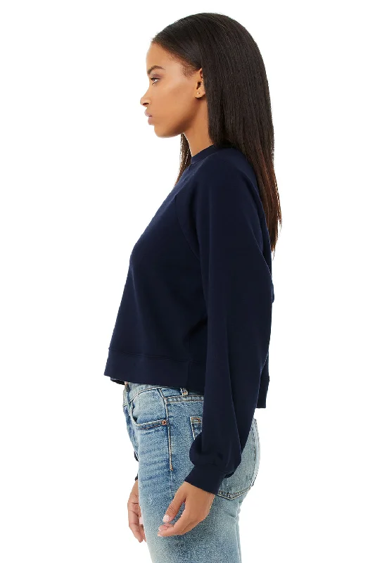 Bella + Canvas Womens Raglan Crewneck Sweatshirt - Navy Blue