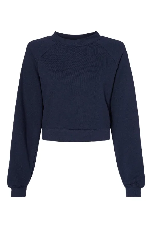 Bella + Canvas Womens Raglan Crewneck Sweatshirt - Navy Blue