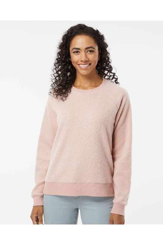 Boxercraft Womens Fleece Out Crewneck Sweatshirt - Blush Pink - NEW