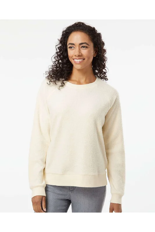 Boxercraft Womens Fleece Out Crewneck Sweatshirt - Natural - NEW