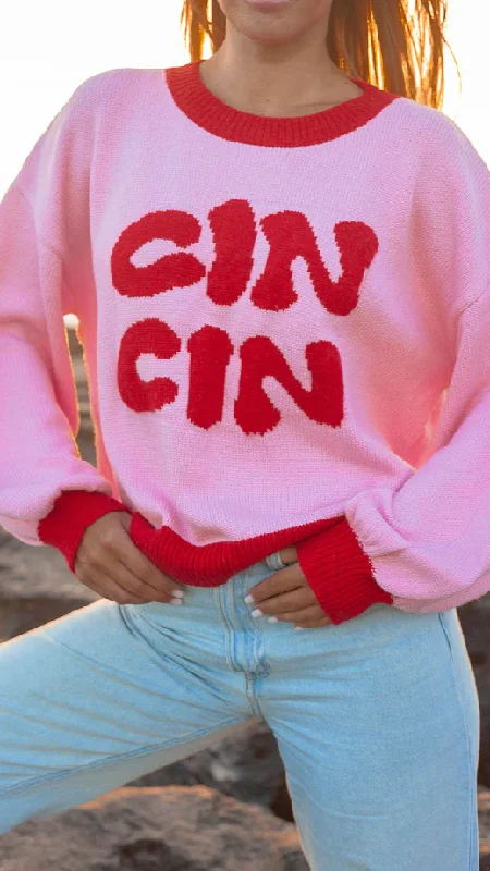 Cin Cin Sweater - Pink / Red