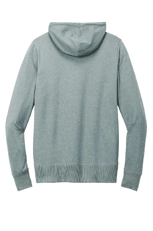 District Womens French Terry Full Zip Hooded Sweatshirt Hoodie - Heather Flint Blue