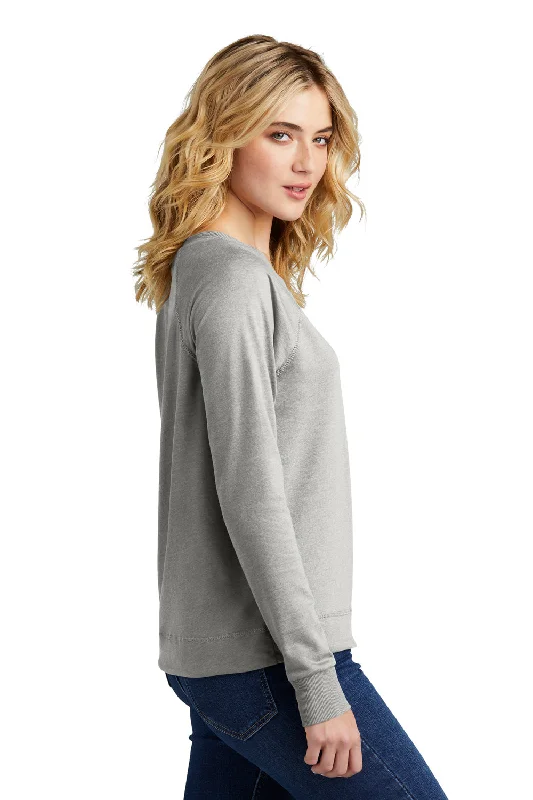 District Womens French Terry Crewneck Sweatshirt - Heather Light Grey