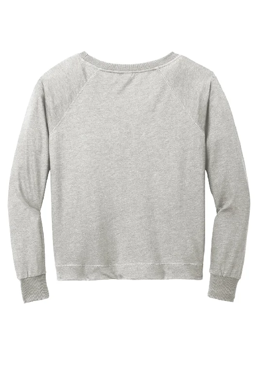 District Womens French Terry Crewneck Sweatshirt - Heather Light Grey