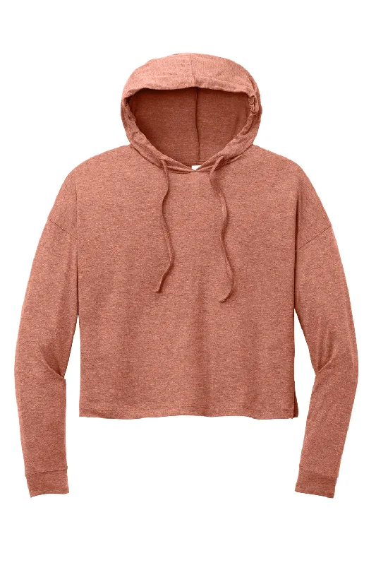 District Womens Perfect Tri Midi Hooded Sweatshirt Hoodie - Heather Desert Rose