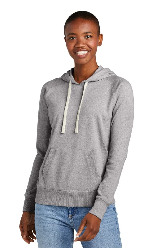 District Womens Re-Fleece Hooded Sweatshirt Hoodie - Heather Light Grey