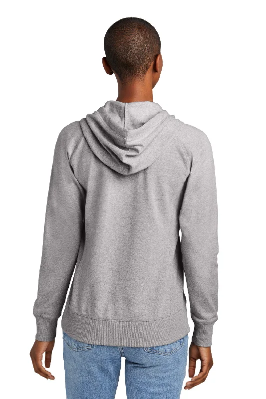 District Womens Re-Fleece Hooded Sweatshirt Hoodie - Heather Light Grey