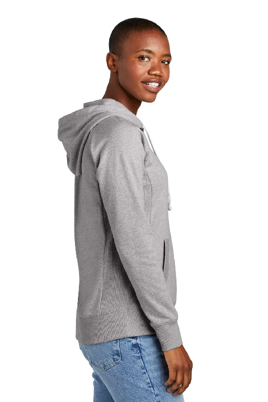 District Womens Re-Fleece Hooded Sweatshirt Hoodie - Heather Light Grey