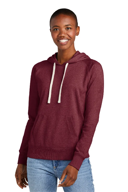 District Womens Re-Fleece Hooded Sweatshirt Hoodie - Heather Maroon