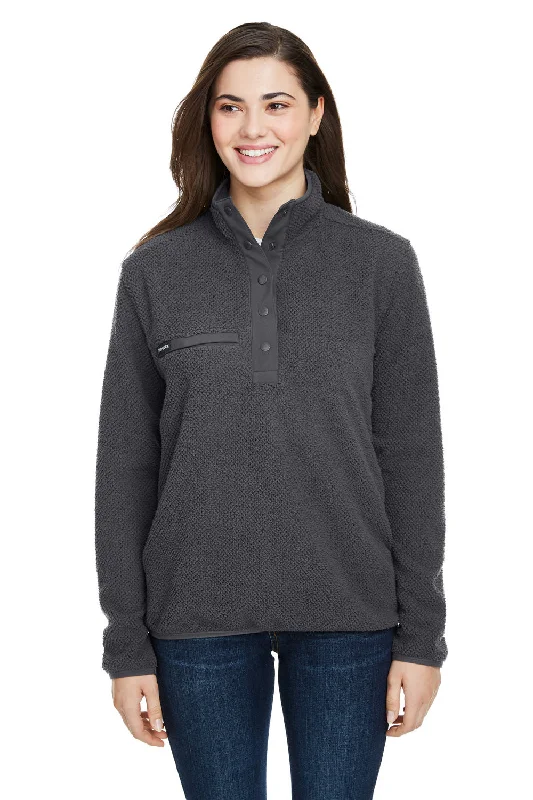 Dri Duck Womens Cypress Anti Static Sherpa Fleece 1/4 Snap Sweatshirt - Charcoal Grey