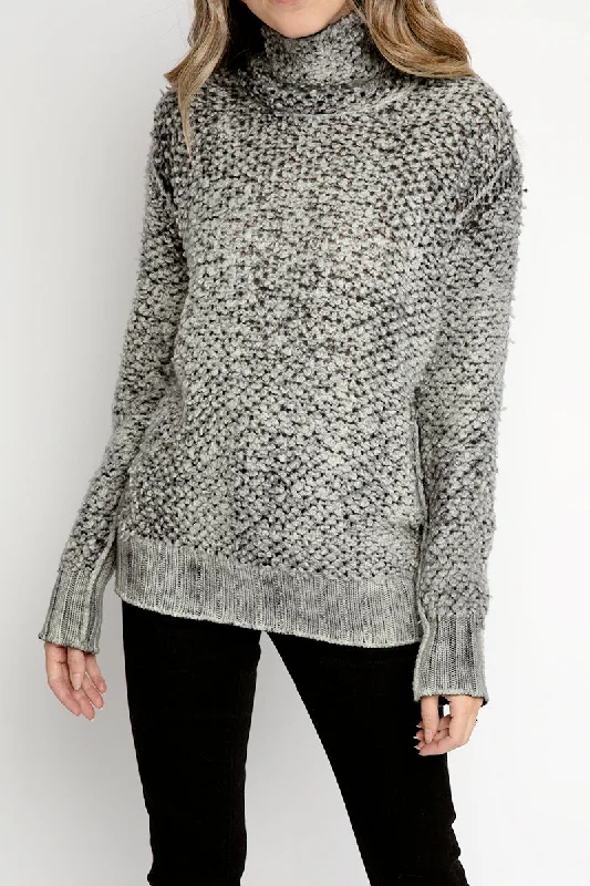 Fur Stitch Pullover with Ribbed Back in Husky