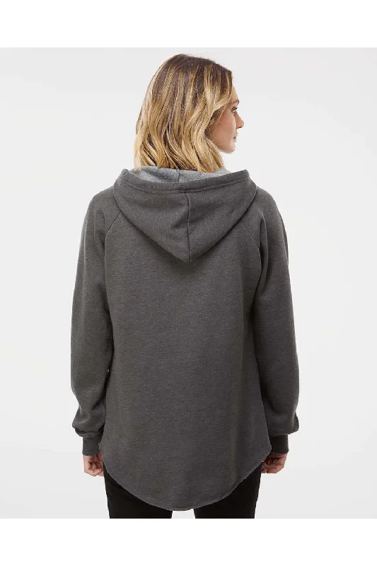 Independent Trading Co. Womens California Wave Wash Hooded Sweatshirt Hoodie - Shadow Grey - NEW