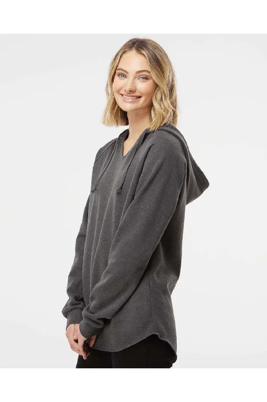 Independent Trading Co. Womens California Wave Wash Hooded Sweatshirt Hoodie - Shadow Grey - NEW