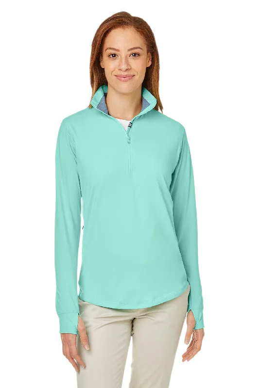 Nautica Womens Saltwater UV Protection 1/4 Zip Sweatshirt - Cool Mint Green