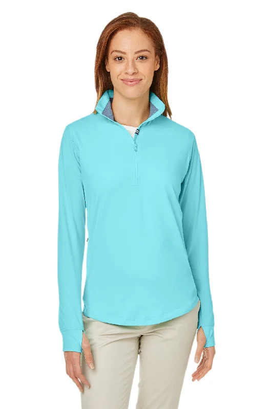 Nautica Womens Saltwater UV Protection 1/4 Zip Sweatshirt - Sea Mist Blue