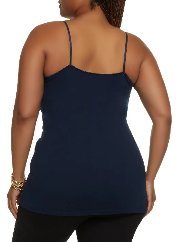 Plus Size Solid Scoop Neck Cami