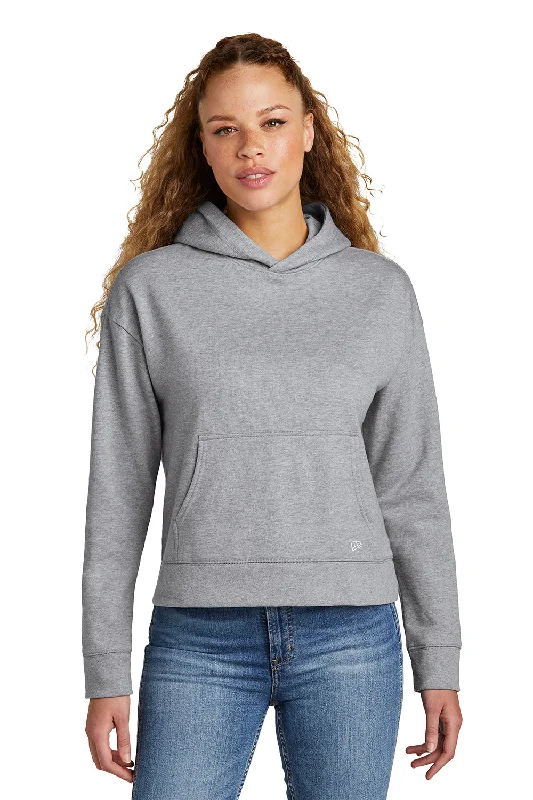 New Era Womens Comeback Fleece Hooded Sweatshirt Hoodie - Heather Grey