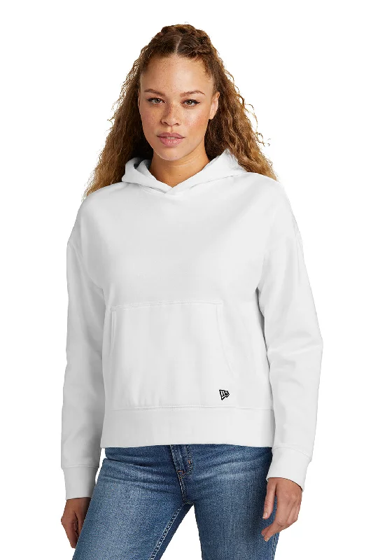 New Era Womens Comeback Fleece Hooded Sweatshirt Hoodie - White