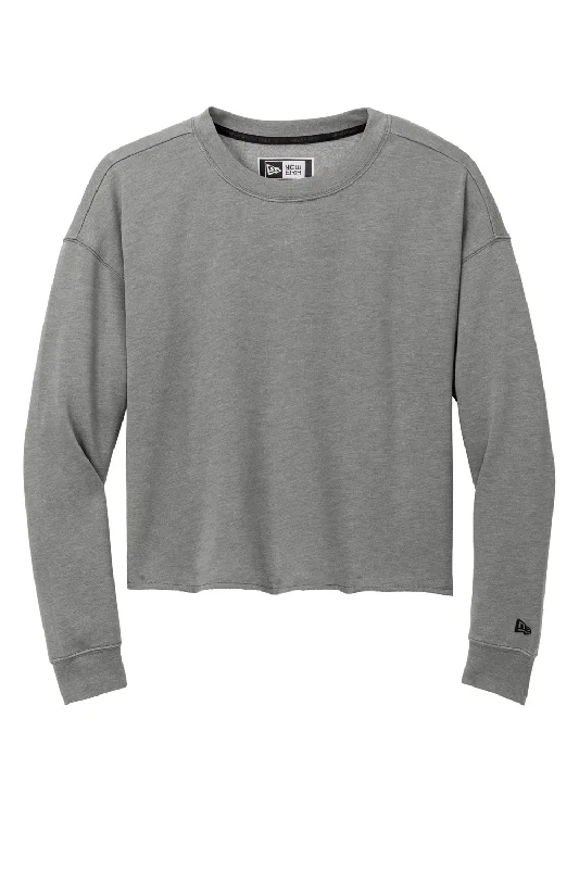 New Era Womens Fleece Crop Crewneck Sweatshirt - Heather Shadow Grey