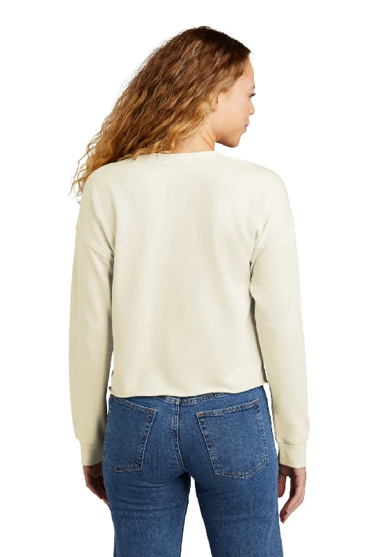 New Era Womens Fleece Crop Crewneck Sweatshirt - Soft Beige