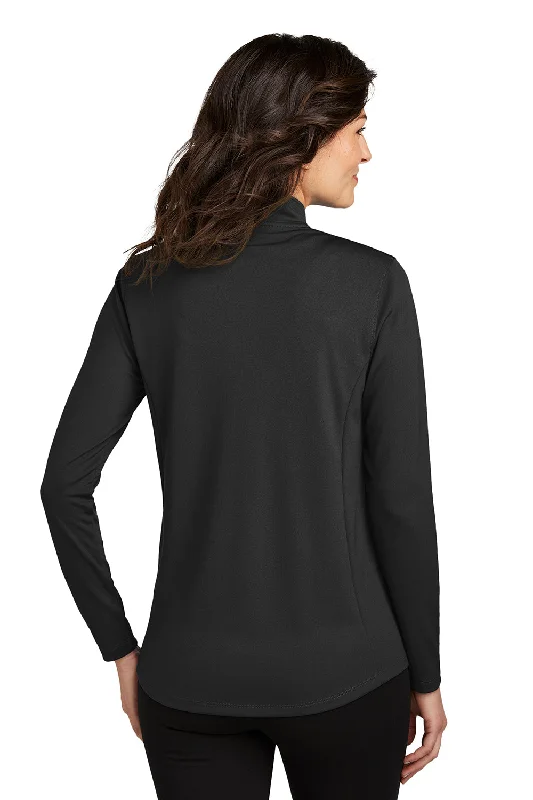 Port Authority Womens Dry Zone Moisture Wicking Micro Mesh 1/4 Zip Sweatshirt - Deep Black