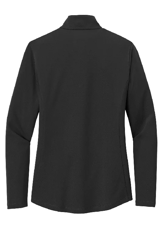 Port Authority Womens Dry Zone Moisture Wicking Micro Mesh 1/4 Zip Sweatshirt - Deep Black
