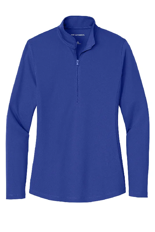Port Authority Womens Dry Zone Moisture Wicking Micro Mesh 1/4 Zip Sweatshirt - True Royal Blue