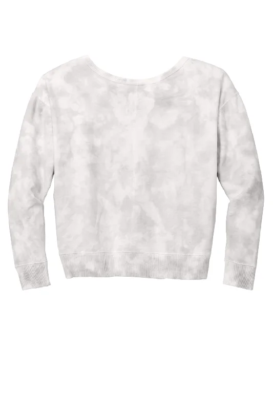 Port & Company Womens Beach Wash Tie Dye V-Neck Sweatshirt - Dove Grey