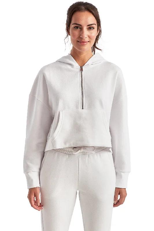 TriDri Womens Alice 1/4 Zip Hooded Sweatshirt Hoodie - White