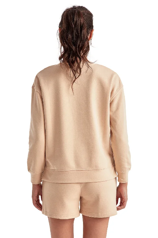 TriDri Womens Billie Side Zip Crewneck Sweatshirt - Nude