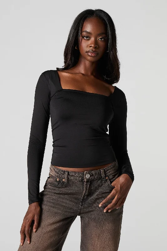 Contour Square Neck Long Sleeve Top