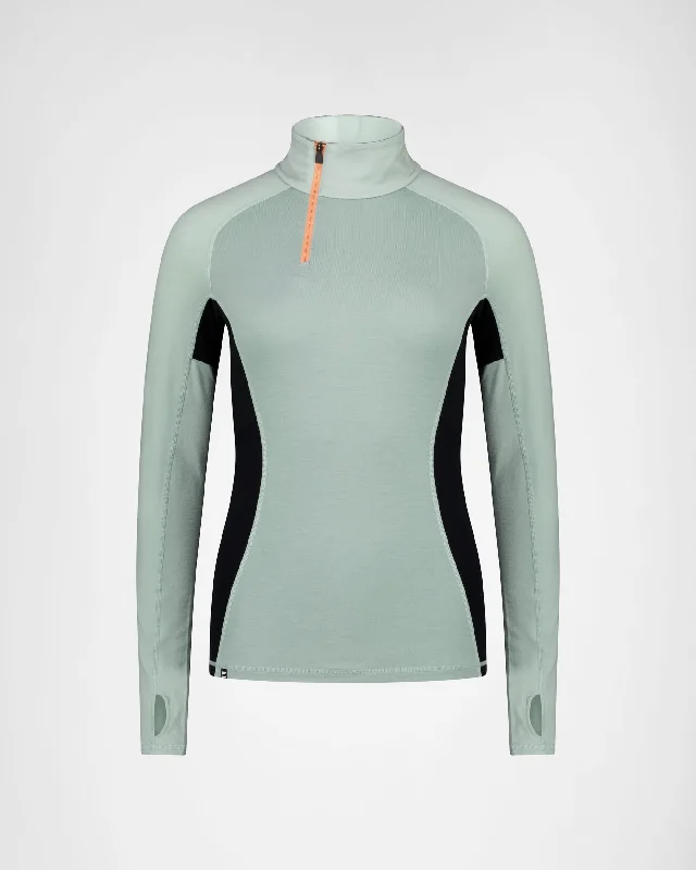 Olympus Merino Base Layer 1/2 Zip Long Sleeve - Glacier / Dew / Black Olympus Merino Base Layer 1/2 Zip Long Sleeve - Glacier / Dew / Black