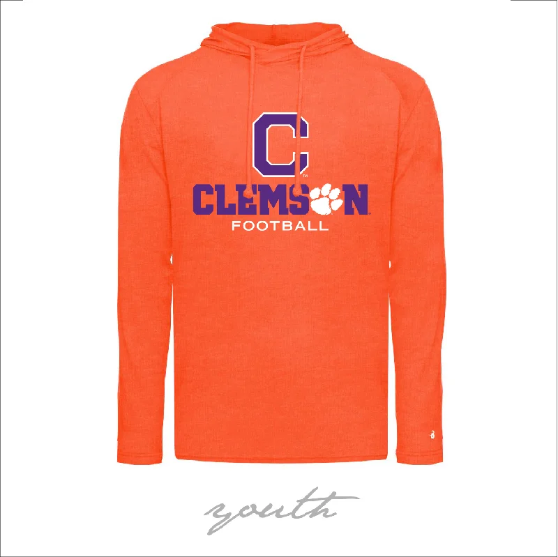 Youth: Block C Football Hooded Long Sleeve