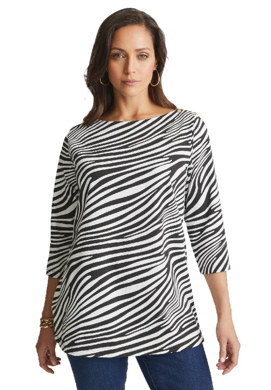 Stretch Cotton Boatneck Tunic