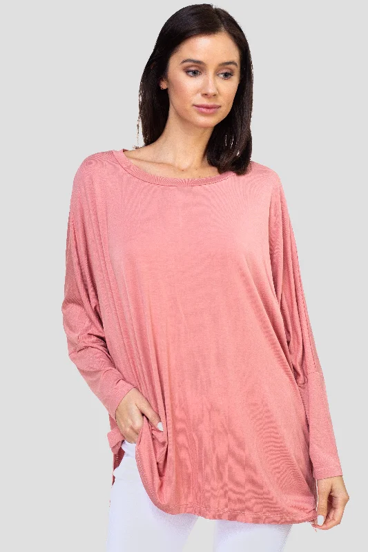 Effortless Style Dolman Oversized Tunic Top