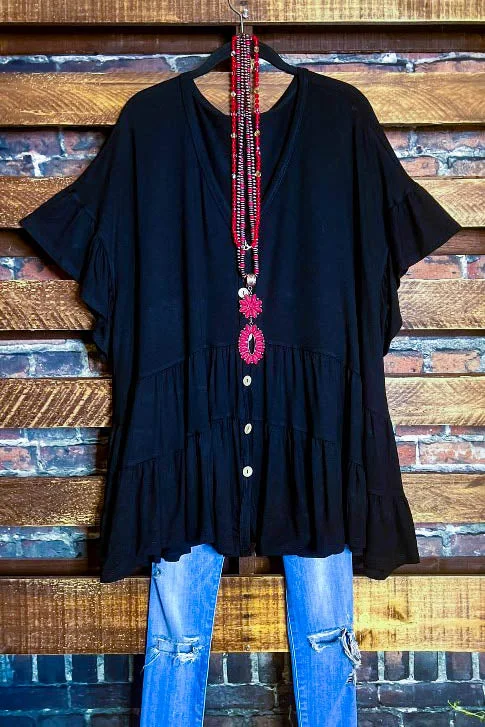 JUST RELAX COMFY OVERSIZED TUNIC BLACK