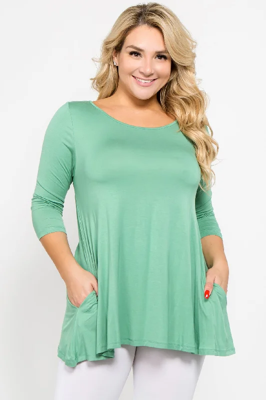 Most Girls 3/4 Sleeve Tunic Top