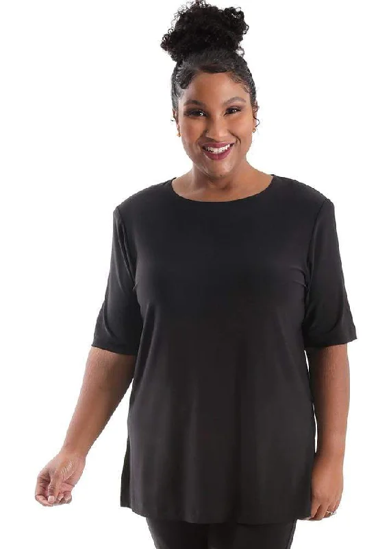 Vikki Vi Jersey Black Short Sleeve Tunic