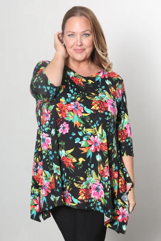 Vikki Vi Jersey Maui Handkerchief Tunic