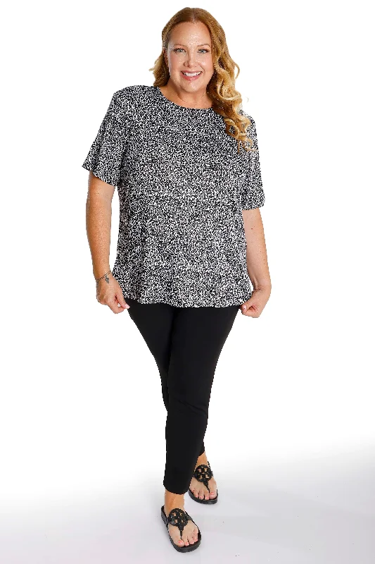 Vikki Vi Jersey Snow Leopard Short Sleeve Tunic